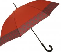 Parapluie canne auto. uni orange bande tachete - Les classiques