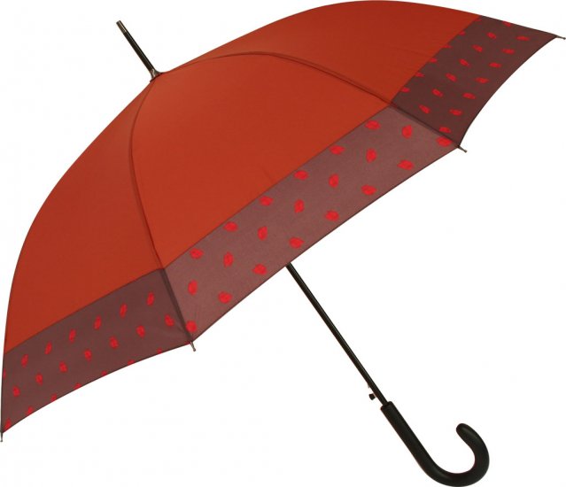 Parapluie canne auto. uni orange bande tachete - Les classiques - Cliquez sur l'image pour la fermer