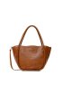 SAC EPAULE AC POCHETTE CLOUTEE TACHAS CAMEL