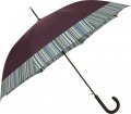 Parapluie canne auto. uni violet bande rayures -Les classiques