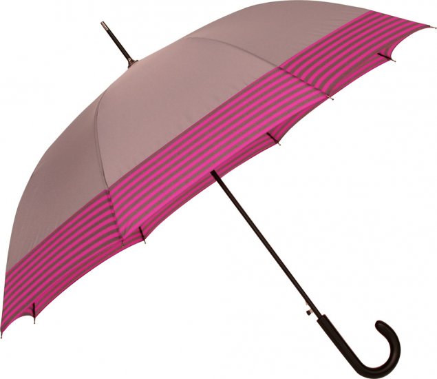 Parapluie canne auto. uni gris bande rayures - Les classiques - Cliquez sur l'image pour la fermer