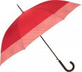 Parapluie canne auto. uni rouge bande pois blanc -Les classiques