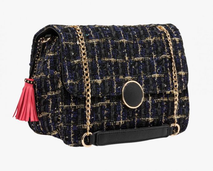 POCHETTE CHAINETTE GOSSIP TWEED NOIRE - Cliquez sur l'image pour la fermer