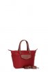 CABAS PETITE TAILLE NYLON/CUIR ROUGE FONCE