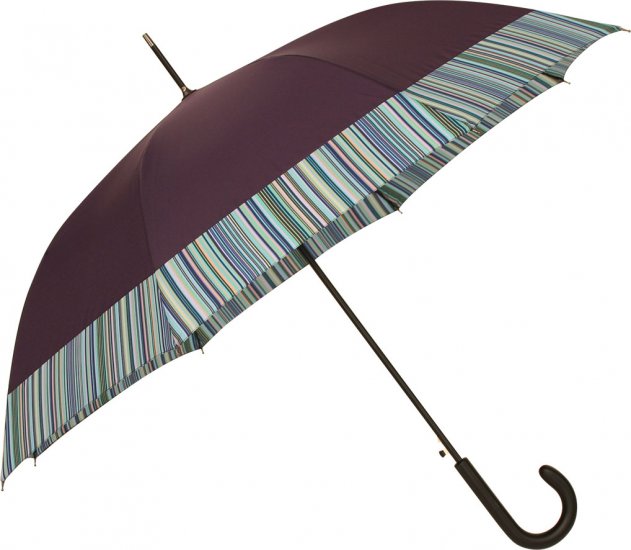 Parapluie canne auto. uni violet bande rayures -Les classiques - Cliquez sur l'image pour la fermer