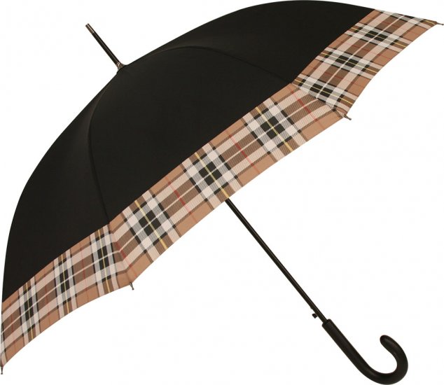 Parapluie canne auto. uni noir bande cossais - Les classiques - Cliquez sur l'image pour la fermer