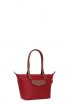 CABAS TAILLE A4 NYLON/CUIR ROUGE FONCE